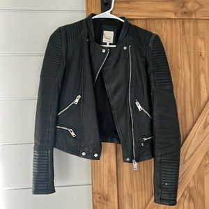 Zara women’s moto style faux leather jacket size S